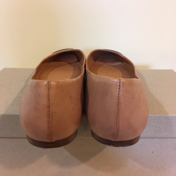 Madewell Cap Toe Pointy Leather Flats Pecan Brown - Picture 5 of 7